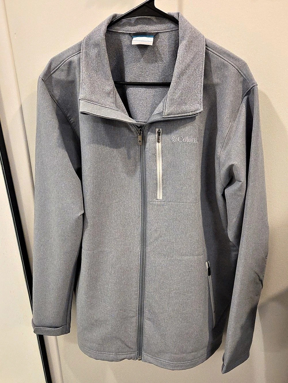 Columbia Ascender Softshell Light Jacket Gray Full-Zip Size Large Mens